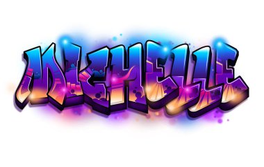 michelle Graffiti Name Text Design clipart
