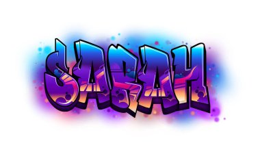 Sarah Graffiti İsim Metin Tasarımı