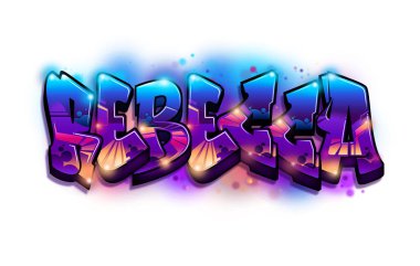 Rebecca Graffiti İsim Metin Tasarımı