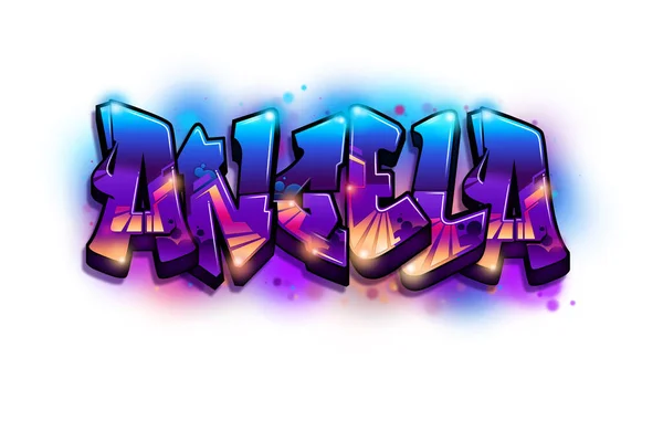 Angela Graffiti Nume Design Text — Fotografie, imagine de stoc