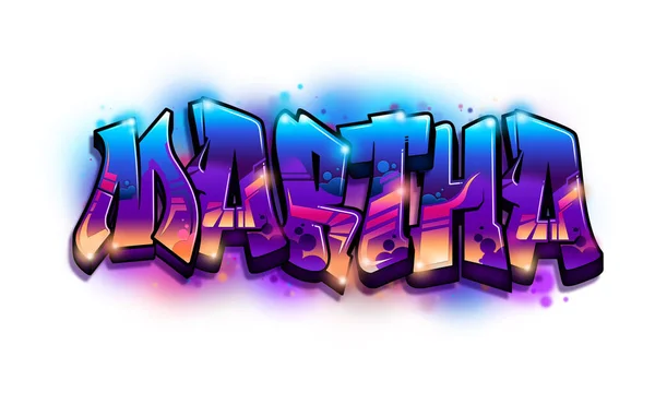 Martha Graffiti Naam Tekst Ontwerp — Stockfoto
