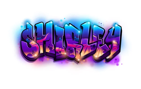 Shirley Graffiti Nome Testo Design — Foto Stock