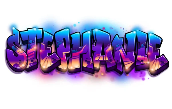 Stephanie Graffiti Nume Design Text — Fotografie, imagine de stoc