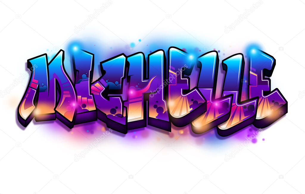 michelle Graffiti Name Text Design