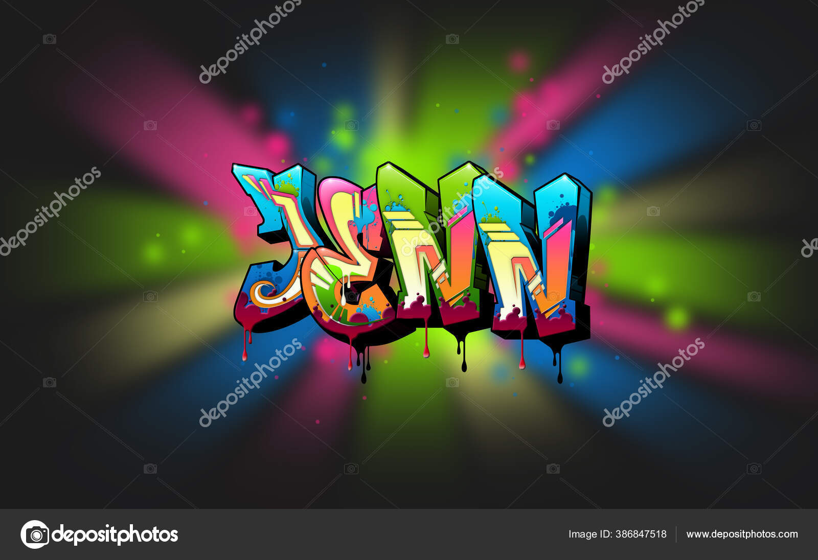 Jenn Cool Graffiti Name Illustration Inspired Graffiti Street Art Culture Stock Photo Image By C Mindgem