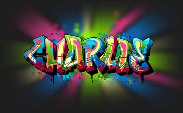 Charlie Una Genial Ilustración Graffiti Name Inspirada Graffiti Cultura Del — Foto de Stock