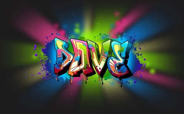 Dave Ilustrație Cool Graffiti Name Inspirată Din Graffiti Cultura Artei — Fotografie, imagine de stoc
