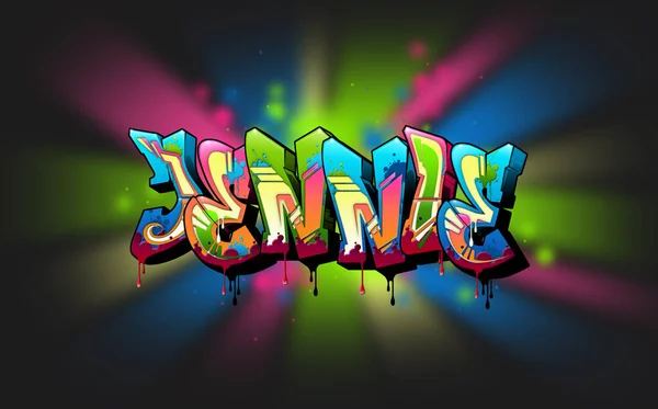 Jennie Una Genial Ilustración Graffiti Name Inspirada Graffiti Cultura Del — Foto de Stock