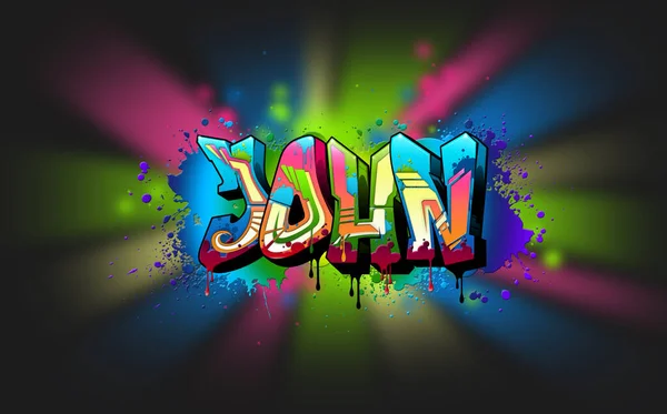 John Una Genial Ilustración Graffiti Name Inspirada Graffiti Cultura Del — Foto de Stock