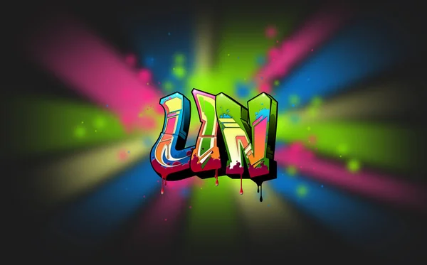 Lin Una Genial Ilustración Graffiti Name Inspirada Graffiti Cultura Del — Foto de Stock