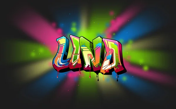 Lina Una Genial Ilustración Graffiti Name Inspirada Graffiti Cultura Del — Foto de Stock