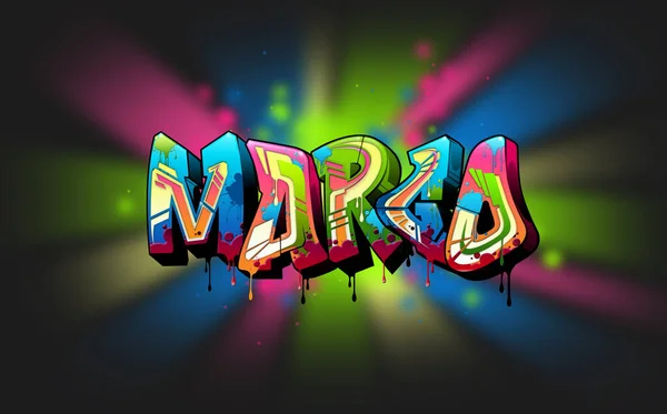 Met Margo Een Coole Graffiti Naam Illustratie Geïnspireerd Door Graffiti — Stockfoto