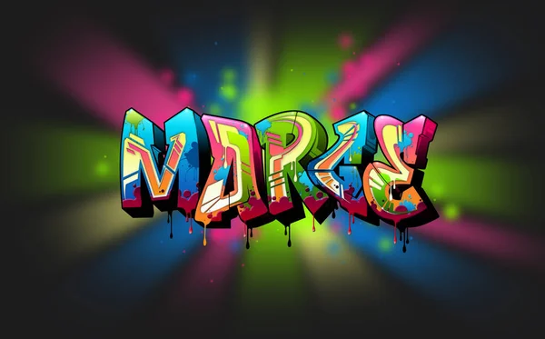 Marge Una Genial Ilustración Graffiti Name Inspirada Graffiti Cultura Del — Foto de Stock