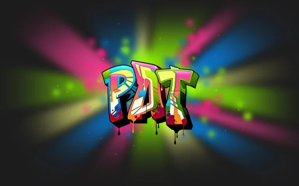 Pat Una Genial Ilustración Graffiti Name Inspirada Graffiti Cultura Del — Foto de Stock