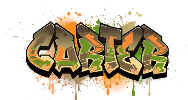 Carter Design Nom Style Graffiti Cool Inspiré Par Culture Art — Photo