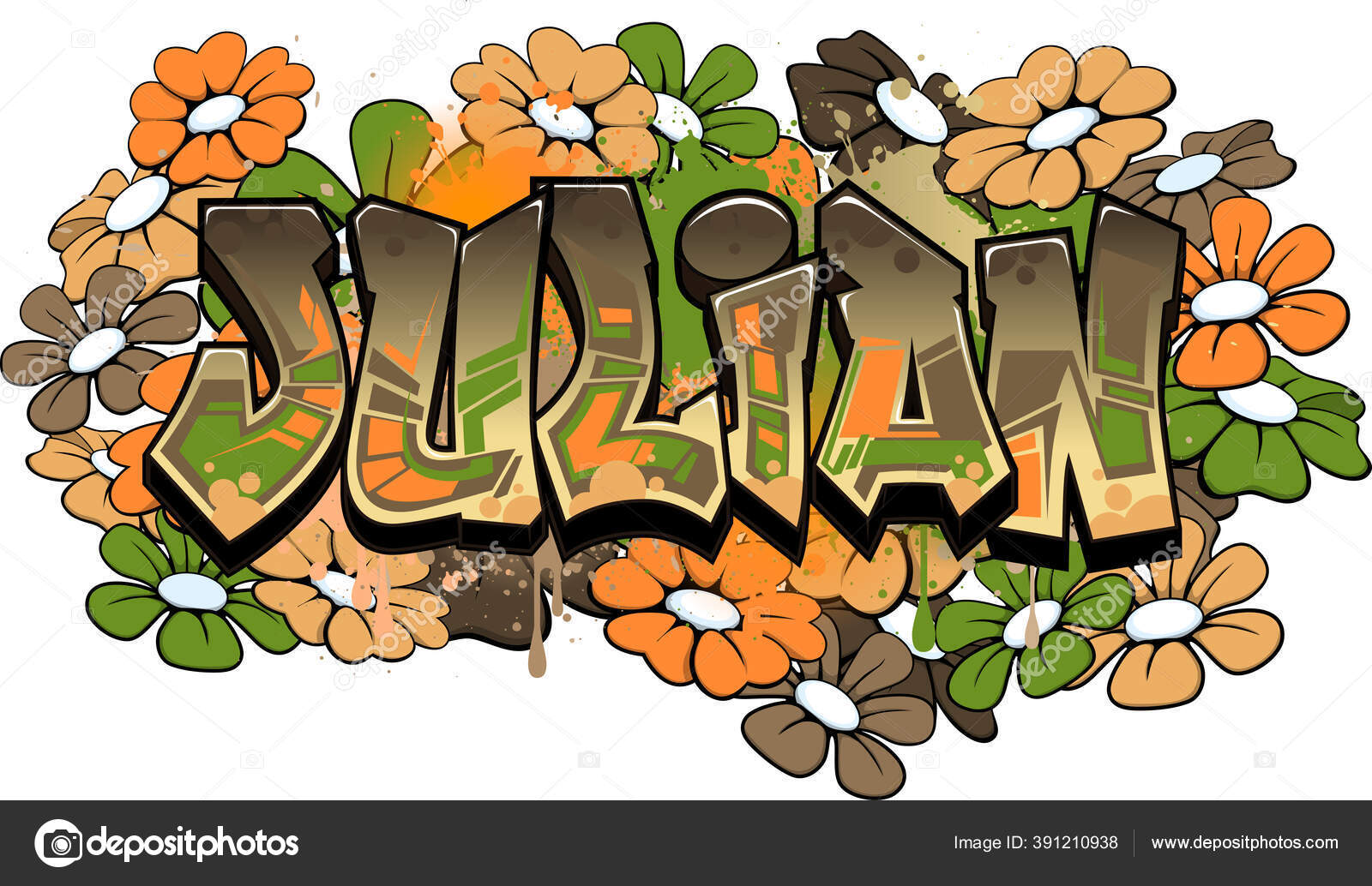 Julian Cool Graffiti Styled Logotype Design Legible Letters Aimed Wide Stock Vector C Mindgem