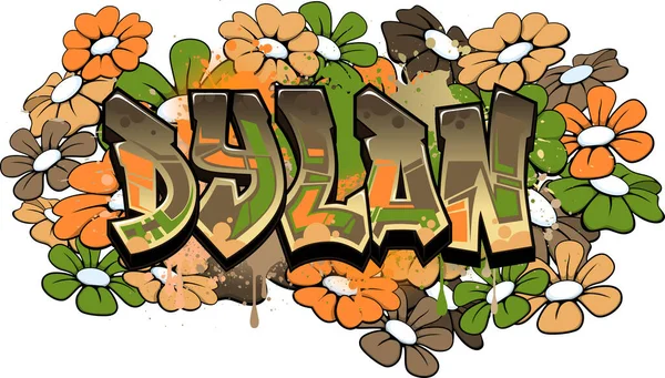 Dylan Design Logotype Style Graffiti Cool Lettres Lisibles Destinées Large — Image vectorielle