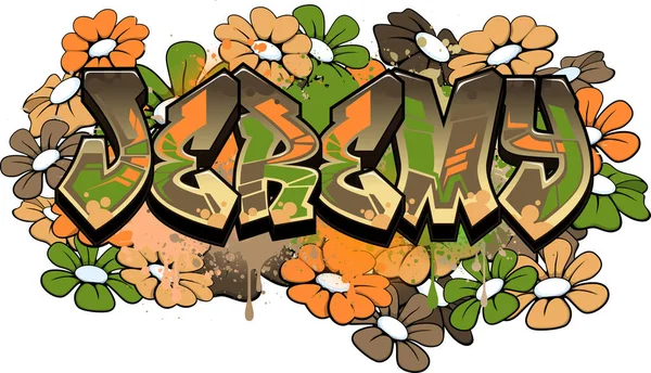 Jeremy Design Logotype Style Graffiti Cool Lettres Lisibles Destinées Large — Image vectorielle