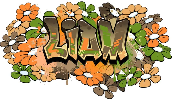 Liam Design Logotype Style Graffiti Cool Lettres Lisibles Destinées Large — Image vectorielle