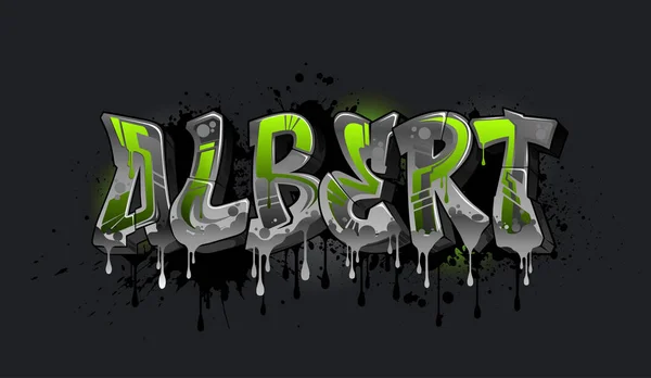 Albert Design Nom Style Graffiti Cool Lettres Lisibles Pour Tous — Image vectorielle
