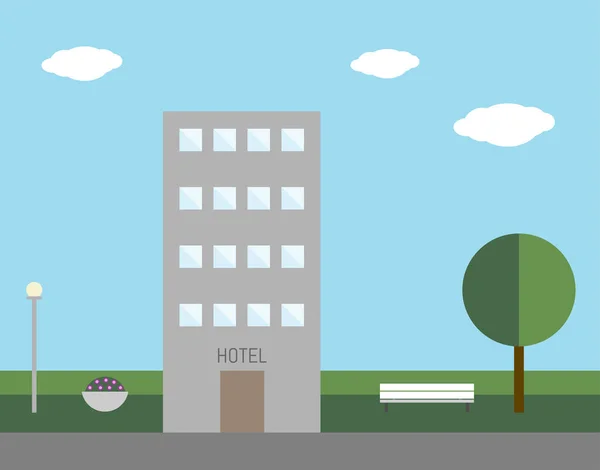 Otel. Açık. Vektör çizim.