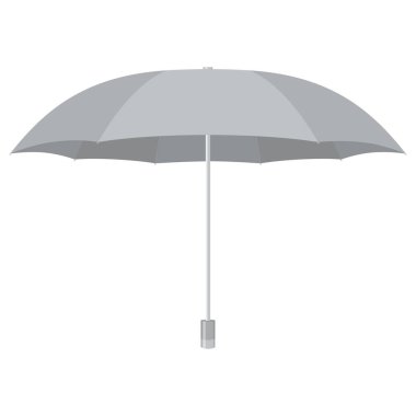 Gümüş şemsiye. Beyaz izole. Vektör çizim.