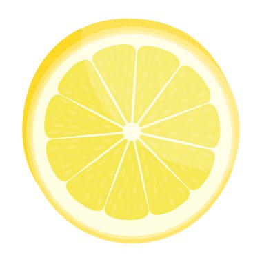 Limon dilimi. Narenciye. Beyaz üzerine izole edilmiş. Vektör çizimi.