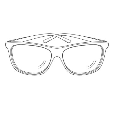 Güneş gözlüğü siyah siluet anahat. Vektör çizimi.