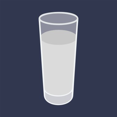 Votka shot. Koyu mavi arka planda alkol bardağı. Vektör illüstrasyonu.