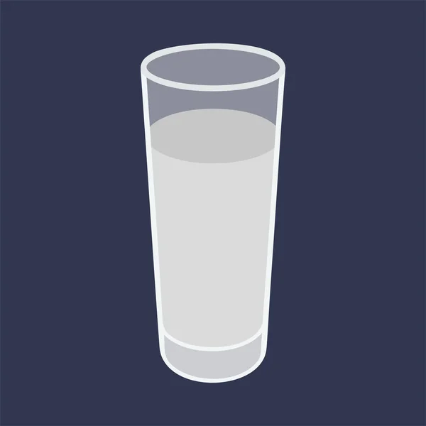 Vodka disparado. Alcohol vaso de bebida sobre fondo azul oscuro. Ilustración vectorial . — Vector de stock