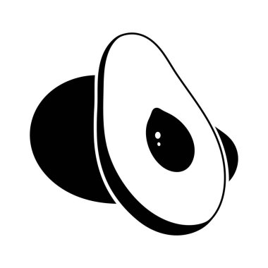 Avokado meyve ikonu. Vektör illüstrasyonu.