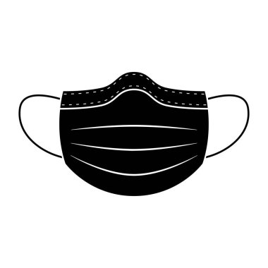 Tıbbi maske ikonu. İzole edilmiş. Vektör illüstrasyonu.