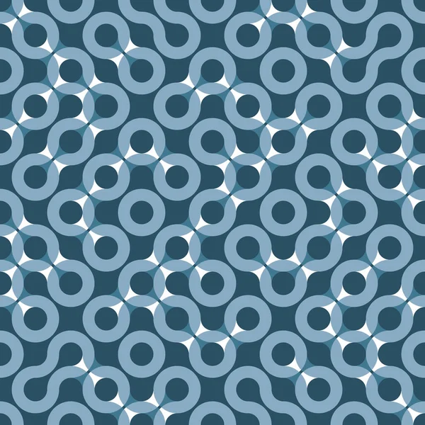 Minimal Vector Seamless Wavy Shapes Elegant Irregular Truchet Pattern Blue — Stock Vector