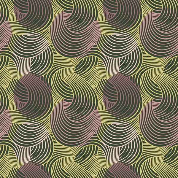 Modèle Floral Abstrait Sans Couture Créé Fleurs Géométriques Denses Vert — Image vectorielle