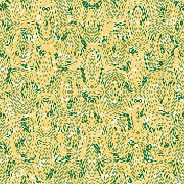 Modèle Géométrique Abstrait Sans Couture Illustration Vectorielle Blanc Jaune Vert — Image vectorielle