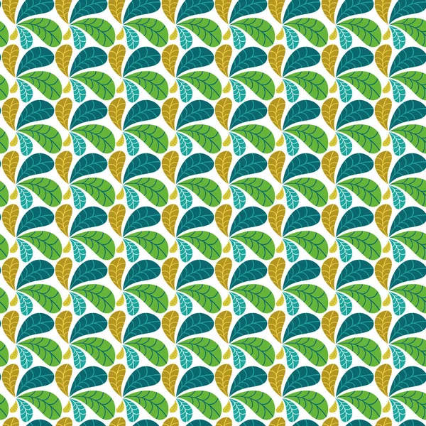Geometrische Blätter Vektor Nahtlose Muster Dekorative Regelmäßige Abstrakte Farbenfrohe Textur — Stockvektor