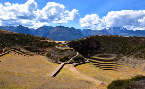 Τοπίο Στην Κοιλάδα Urubamba Και Βεράντες Του Moray — Φωτογραφία Αρχείου