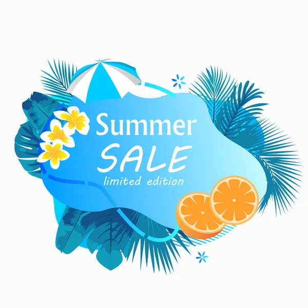 Now Summer Sale Poster Template Design Social Media Promotion Advertisement — Stock Vector