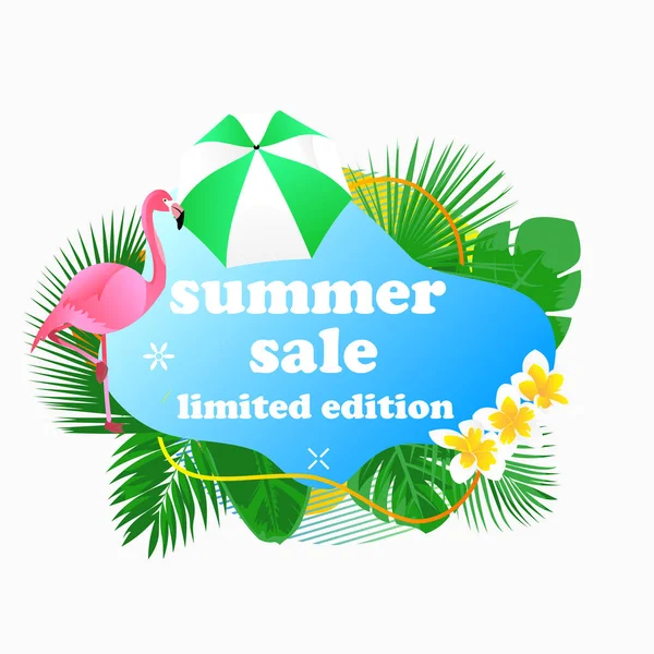Modern Banner Promotion Liquid Shape Summer Sale Limited Edition Social — Stock Vector