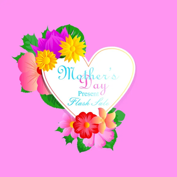 Fond Floral Fête Des Mères Avec Des Fleurs Pour Promotion — Image vectorielle
