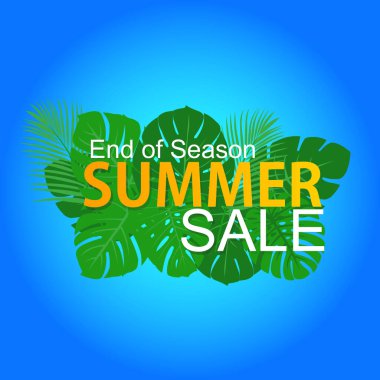 Promosyon ve reklam için yeşil çevre dostu etiket tasarımlı yaz satışı vektör illüstrasyonu