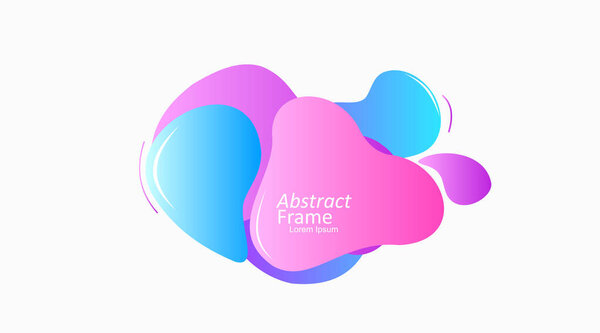 векторная иллюстрация розового сердца и красочной абстрактной жидкой формы