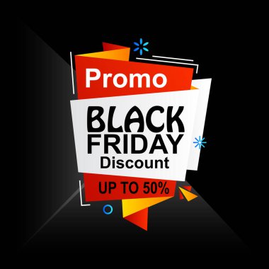 vektör tasarımı soyut etiket tanıtımı Kara Cuma indirimi