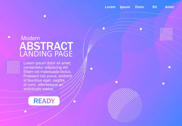 Fundo Abstrato Com Círculos Ondas Cores Líquidas Para Landing Page — Vetor de Stock