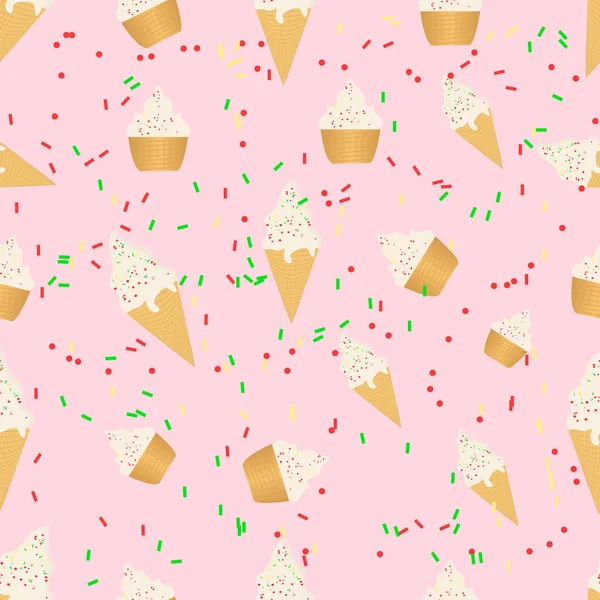 seamless pattern with es cream illustrations. Good for wallpapers, gift wrapping, covers