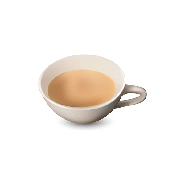 Coupe Café Lait Avec Fond Blanc Illustration Vectorielle Design Tasse — Image vectorielle