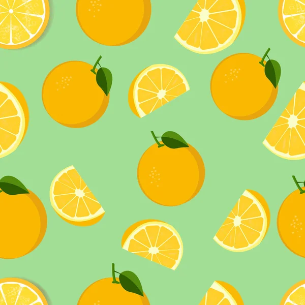 Vector Ilustración Patrón Sin Costuras Frutas Verano Cuñas Limón — Vector de stock