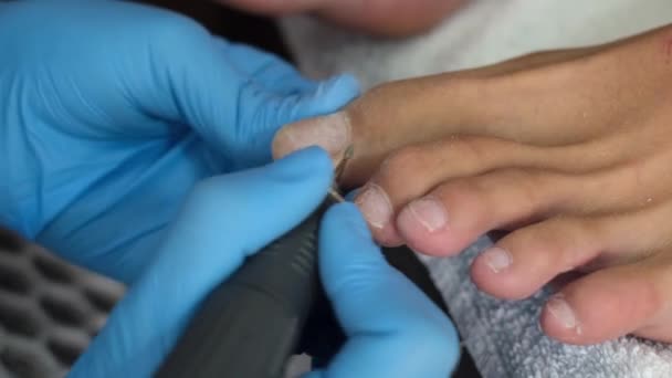Processus Pédicure Pedicure Salon Coiffure Soins Des Pieds Des Ongles — Video