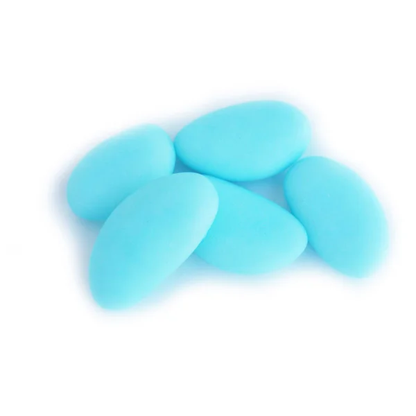 Bonbons Confetti Italiens Bleu Vif Isolés Sur Fond Blanc Bonbons — Photo