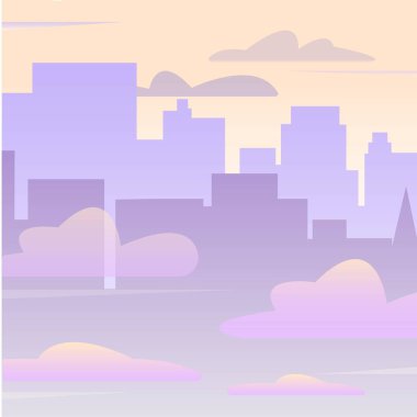 Megalopolis inşaatı. Şehir manzarası. Gökyüzü